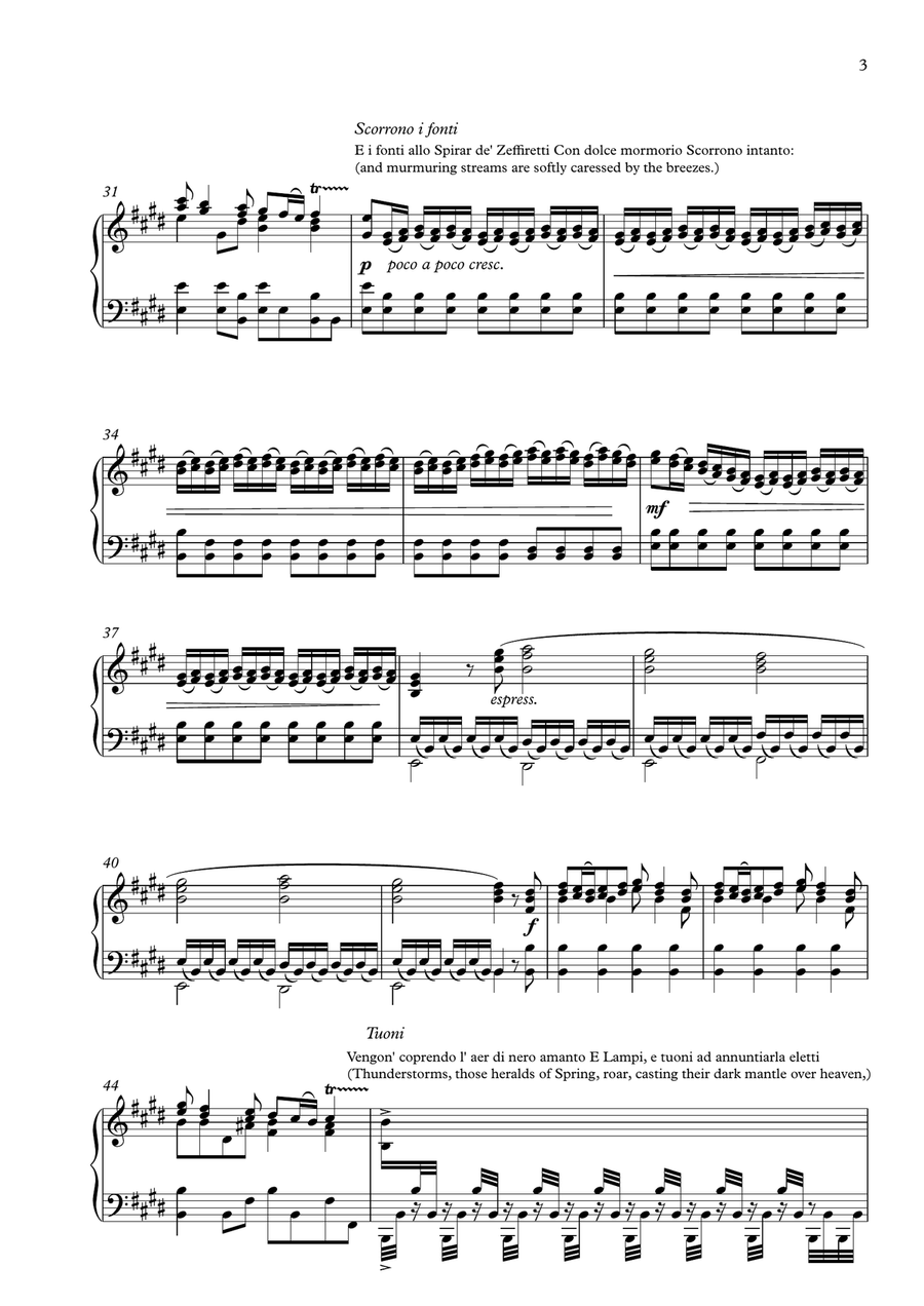 'Spring' (Complete) from The Four Seasons by Vivaldi for Piano Solo Piano Solo scores gallery preview page 4