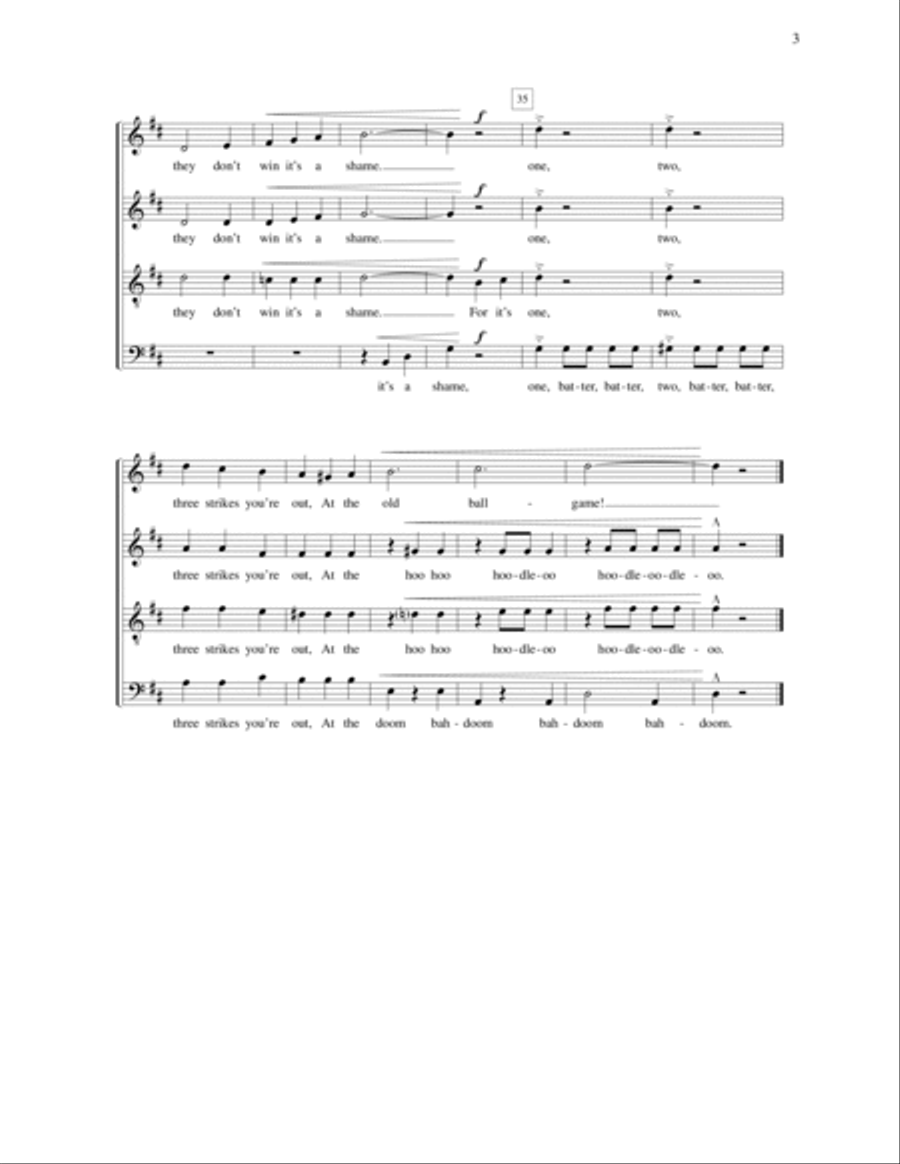 Take Me Out To The Ball Game 4-Part scores gallery preview page 3