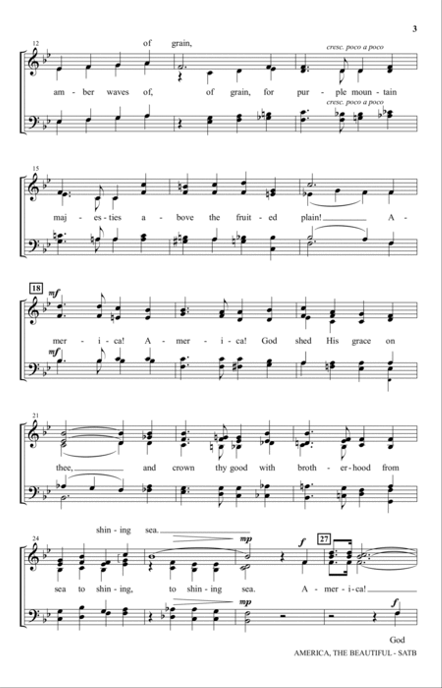 America, The Beautiful America, The Beautiful 4-Part scores gallery preview page 2