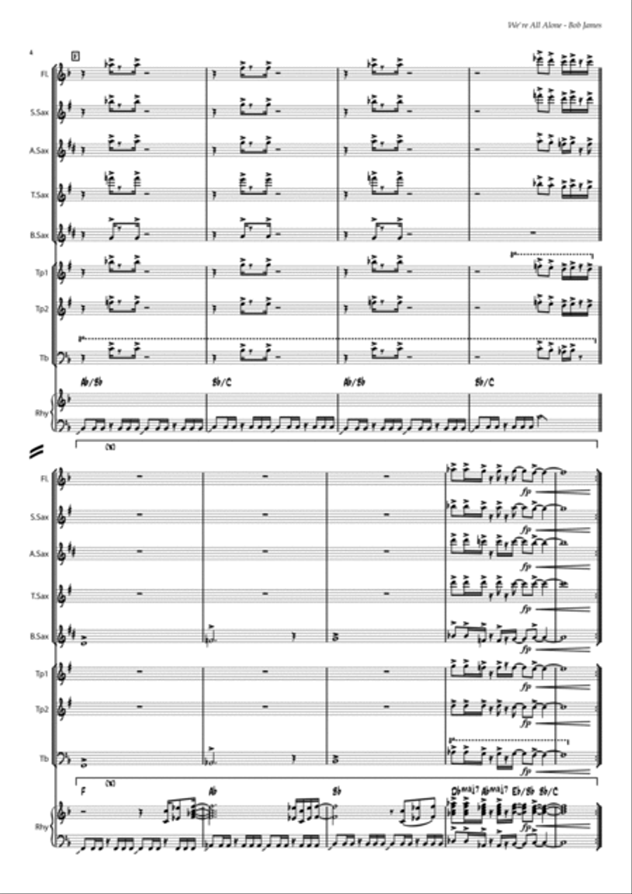 We're All Alone Concert Band scores gallery preview page 4