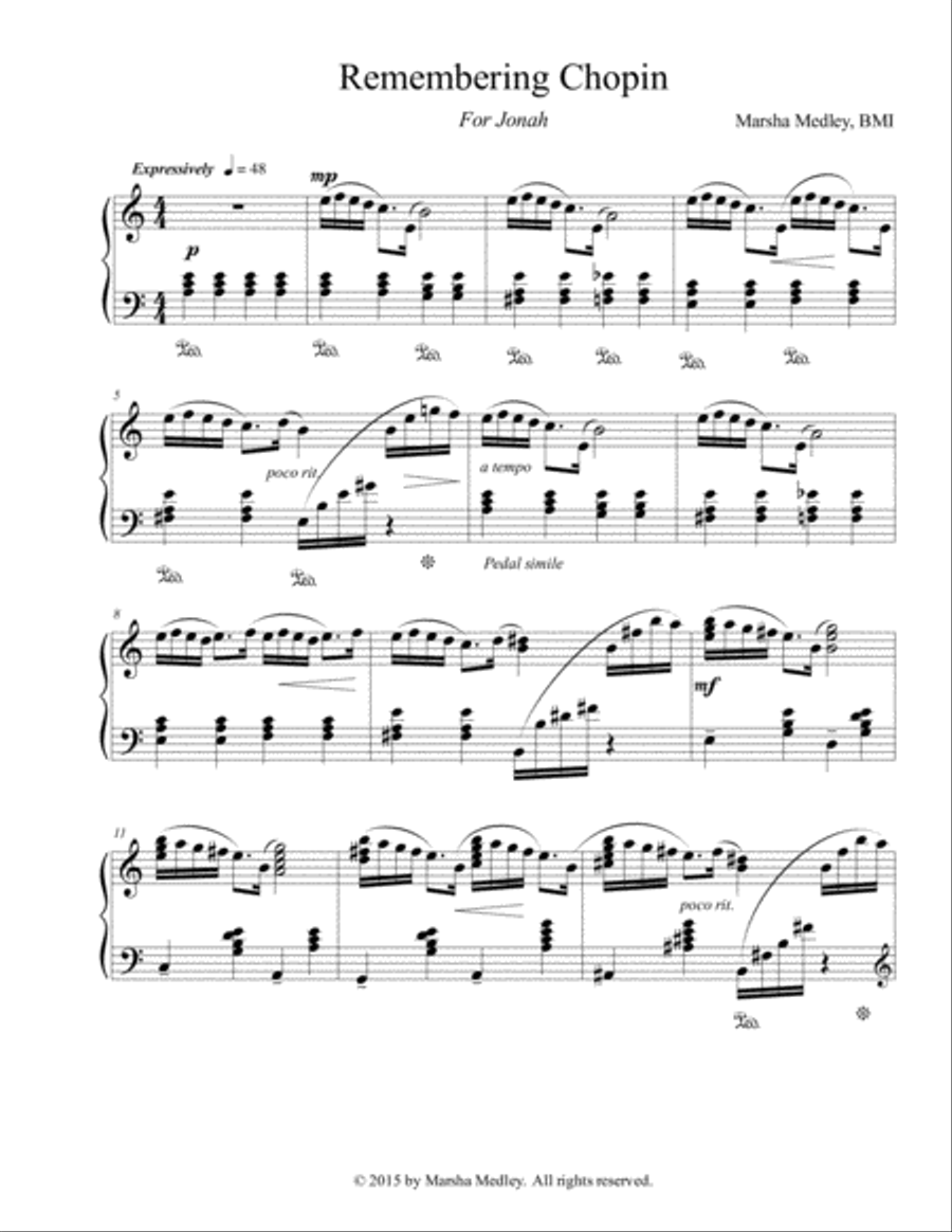 Remembering Chopin Piano Solo scores gallery preview page 1