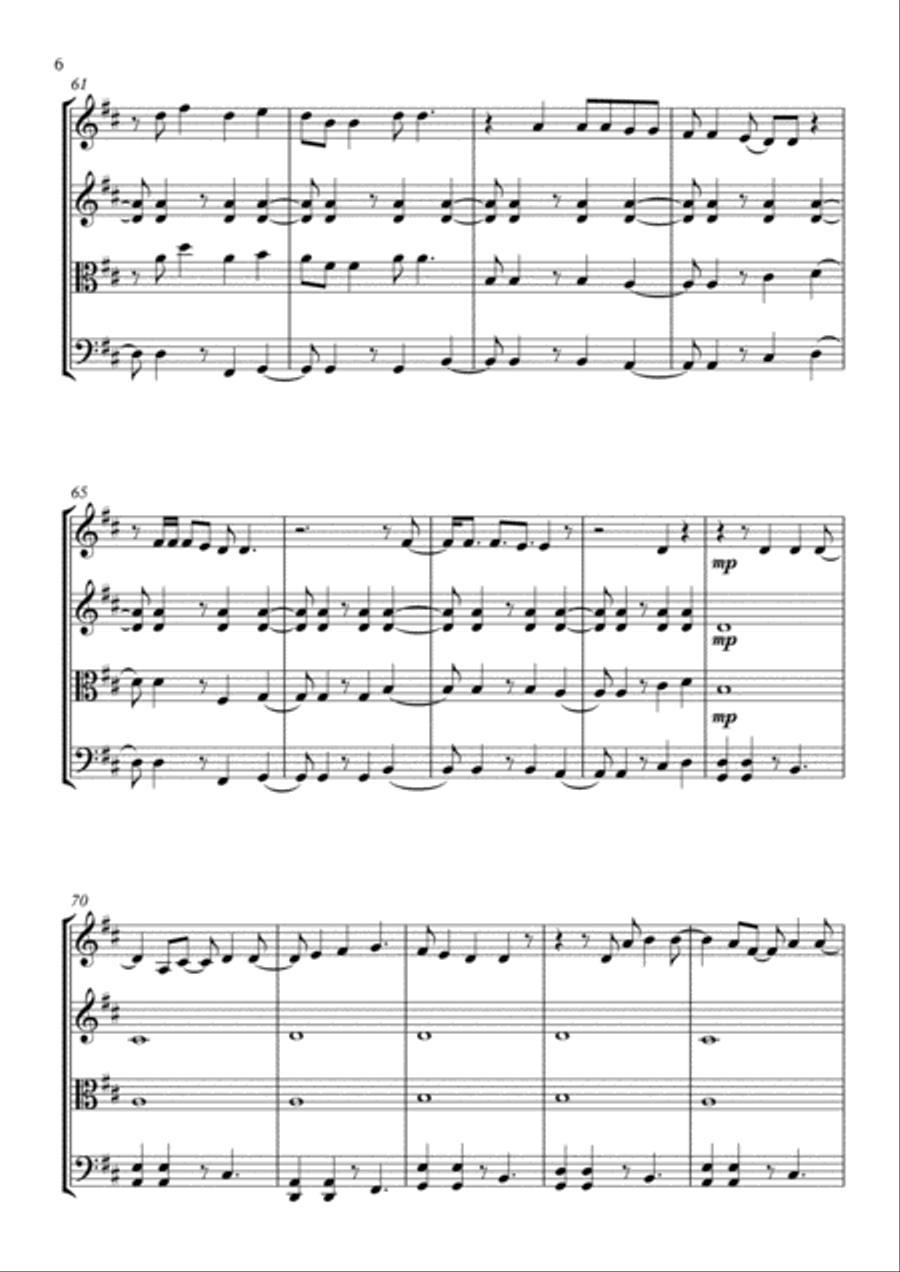 Castle On The Hill Castle On The Hill String Quartet scores gallery preview page 6