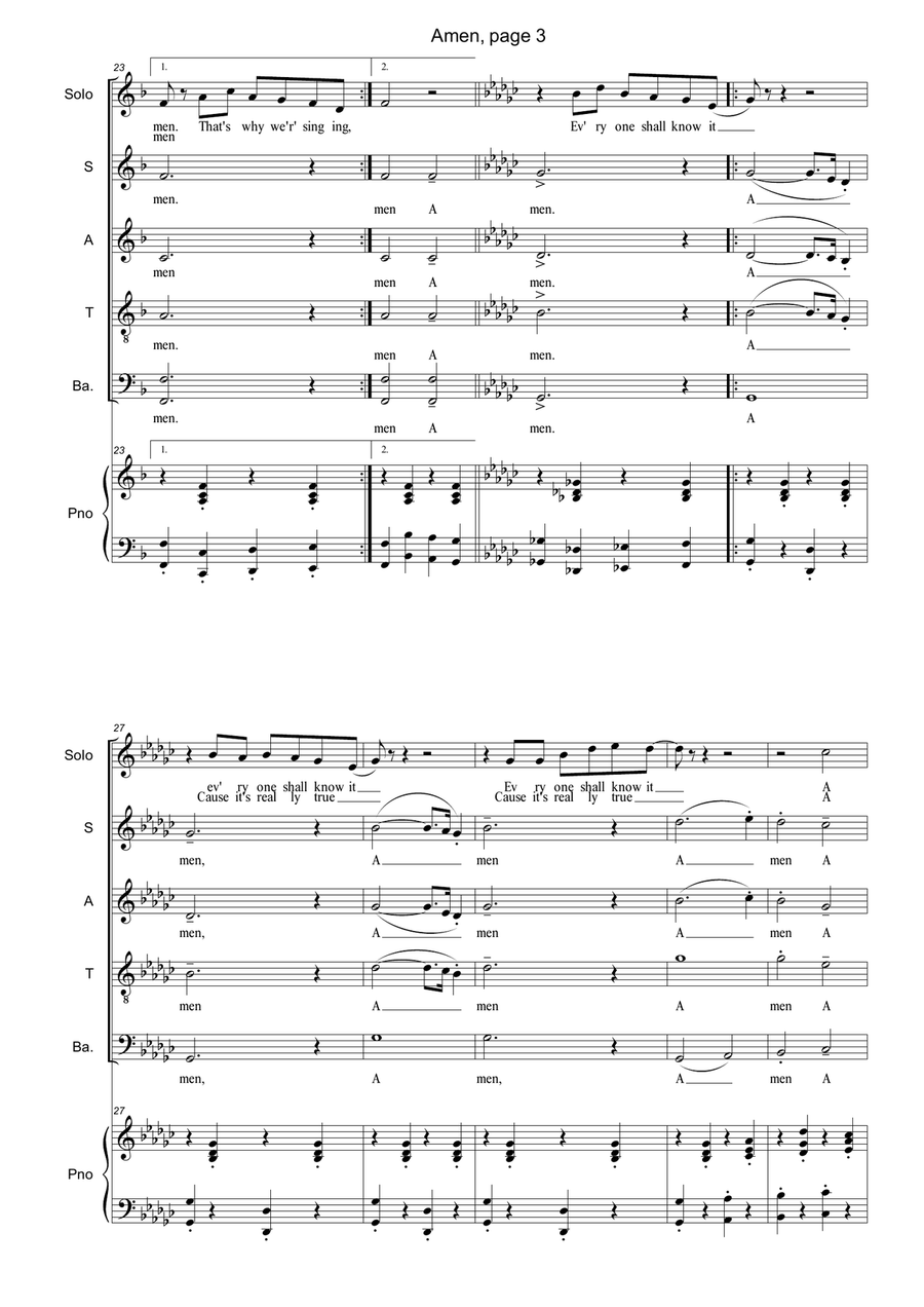 Amen gospel 4-Part scores gallery preview page 3