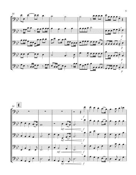 Hallelujah (from "Messiah") (Bb) (Euphonium Quintet - Bass Clef)