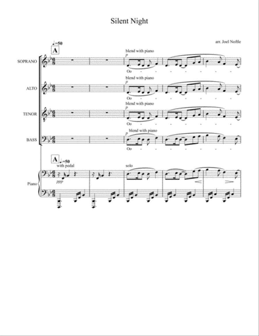 Silent Night Silent Night 4-Part scores gallery preview page 1