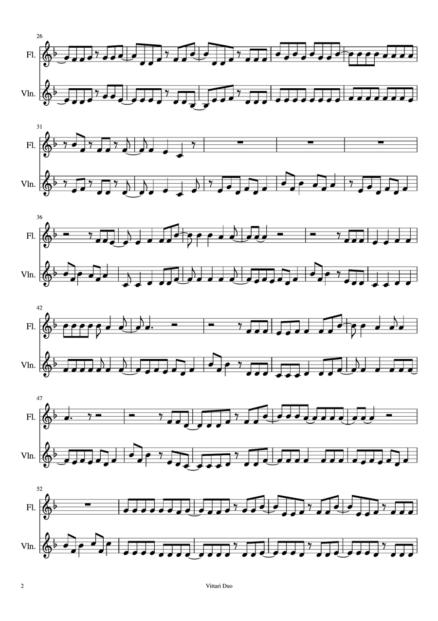 Bittersweet Symphony Flute scores gallery preview page 2