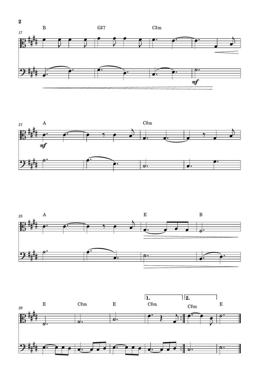 Hallelujah String Duet scores gallery preview page 2