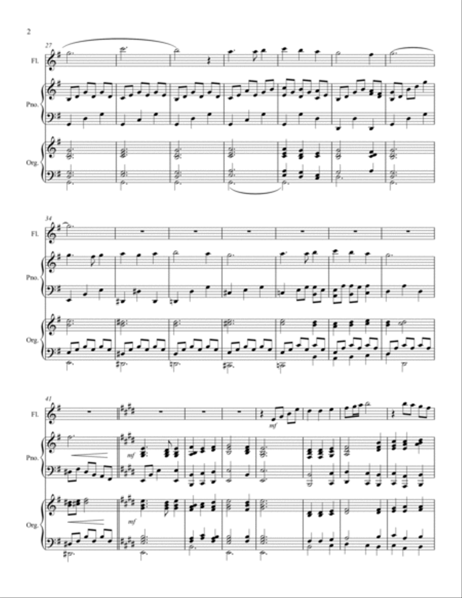 Grace Greater Than Our Sin – Flute or Violin, Piano and Organ Small Ensemble scores gallery preview page 3