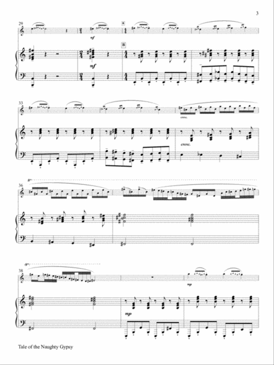 Tale of the Naughty Gypsy for Clarinet and Piano Clarinet Solo scores gallery preview page 4