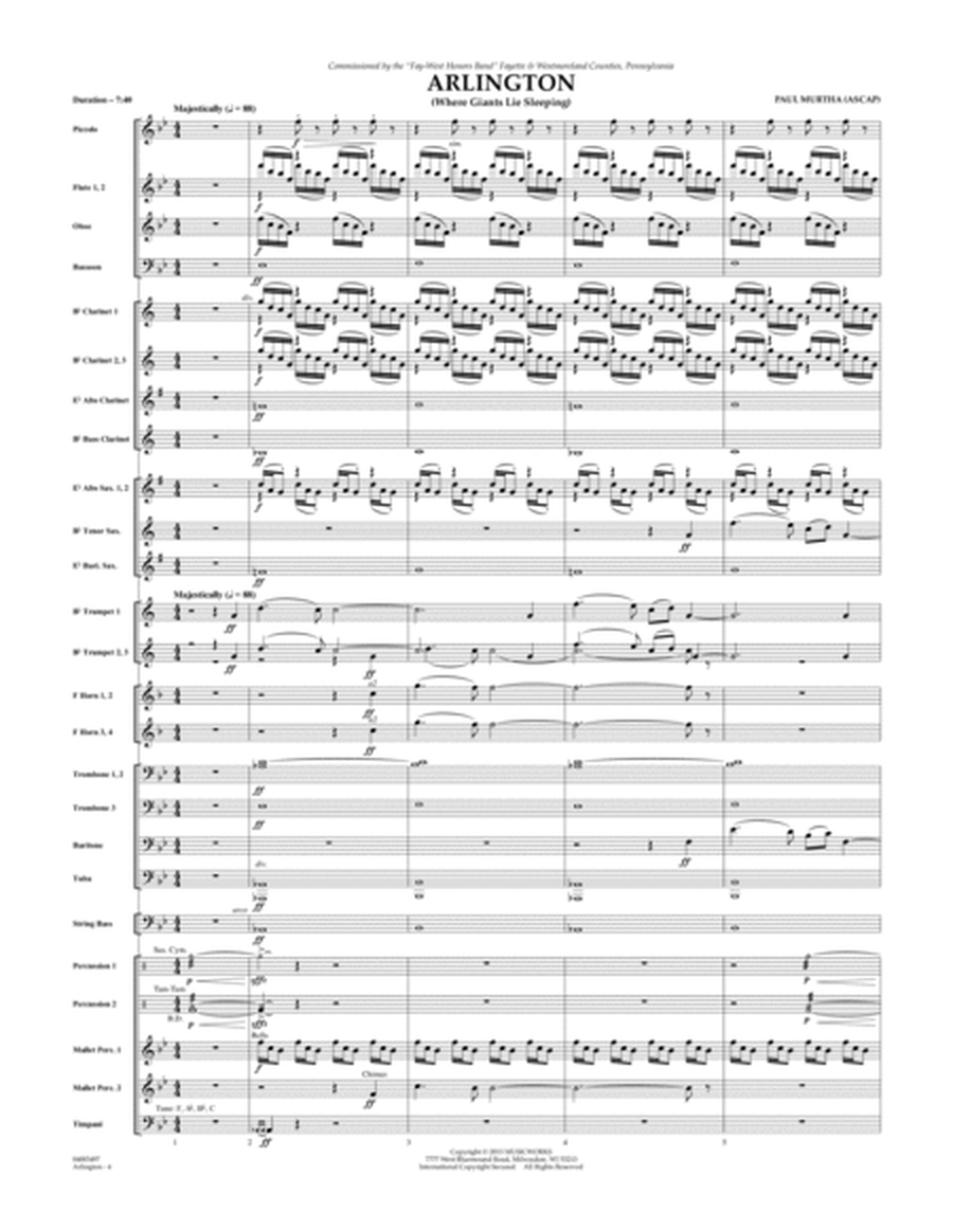 Arlington (Where Giants Lie Sleeping) - Conductor Score (Full Score)
