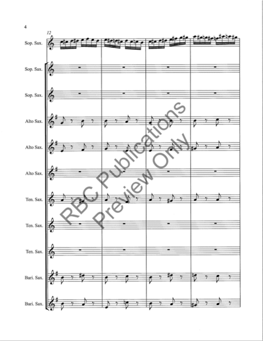 Flight Of The Bumble Bee Saxophone Choir Alto Saxophone scores gallery preview page 7