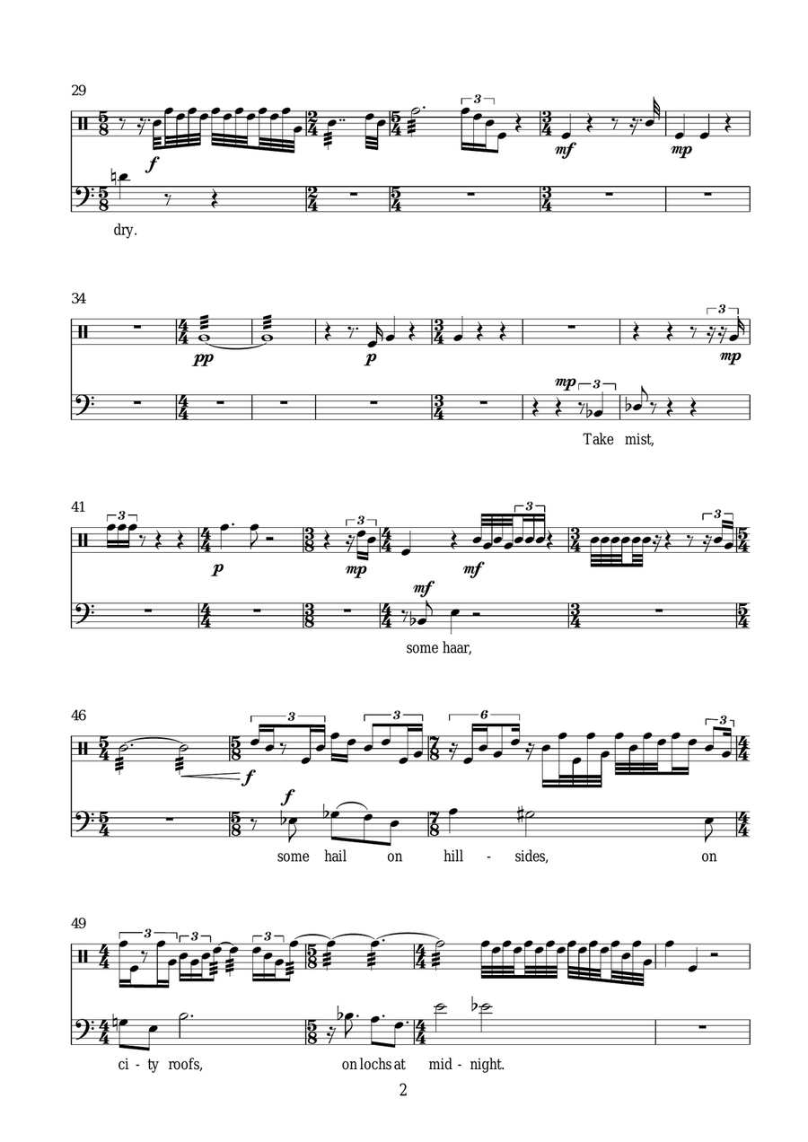 A Recipe for Whisky (for baritone and temple blocks) Piano, Vocal scores gallery preview page 2