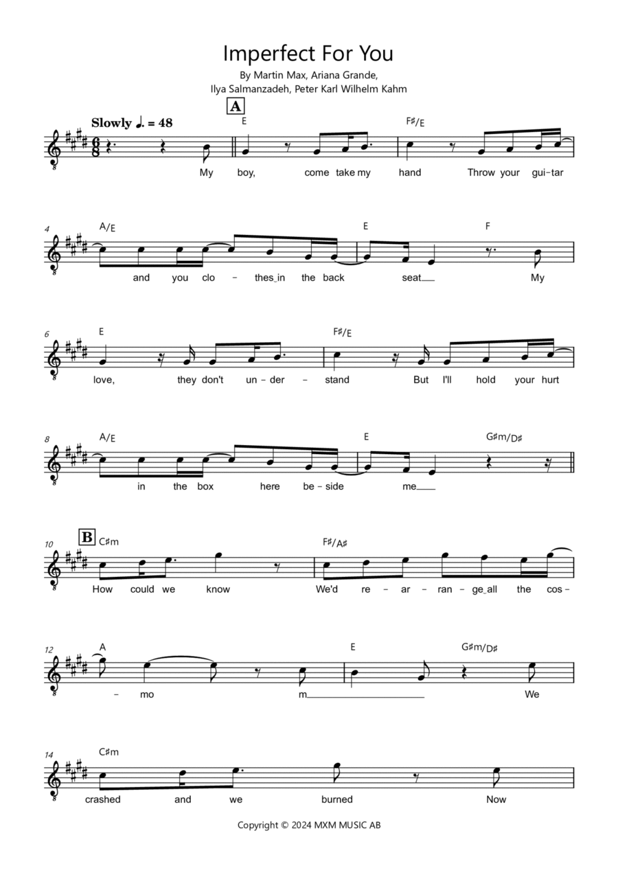 Imperfect For You Piano scores gallery preview page 1
