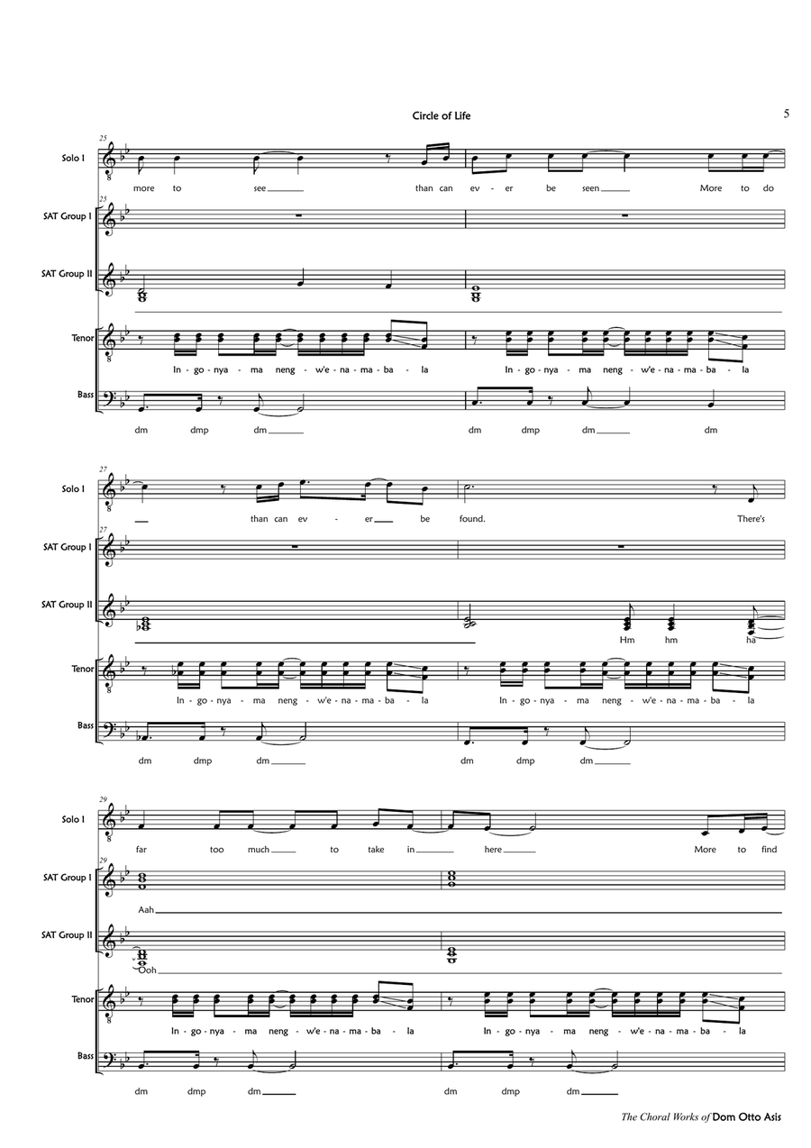 Circle Of Life 4-Part scores gallery preview page 5