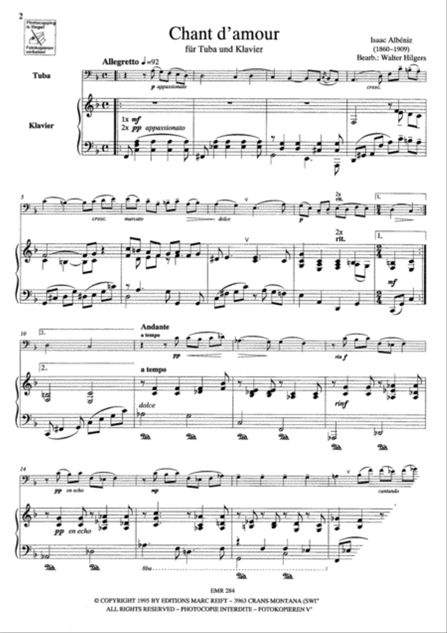 Chant d'Amour Tuba scores gallery preview page 4