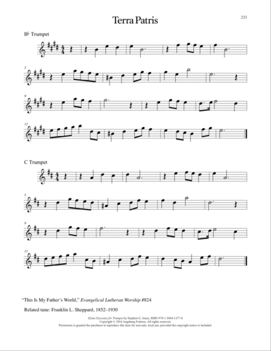 Hymn Descants for Trumpet C Trumpet scores gallery preview page 234