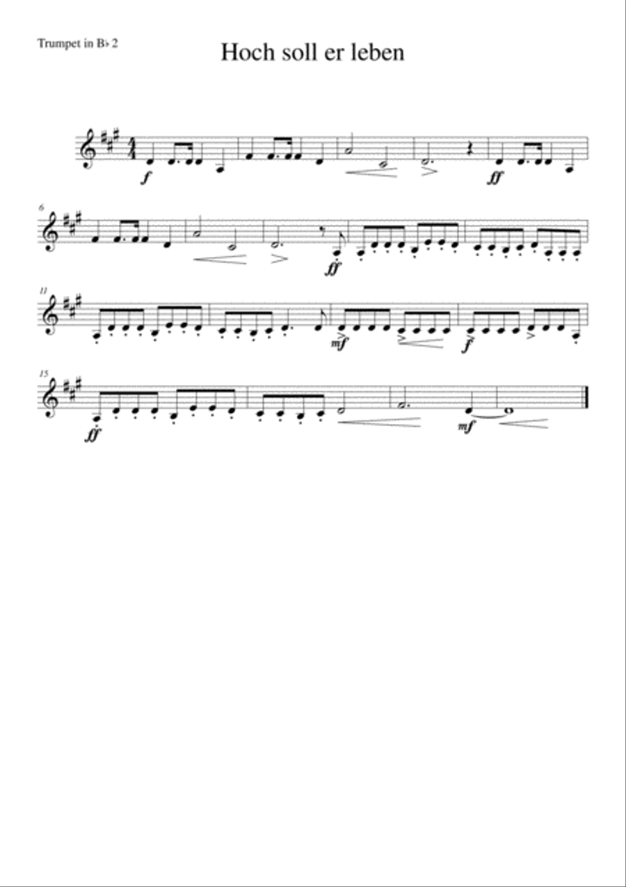 Hoch soll er leben (Long may he prosper) for brass septet Brass Ensemble scores gallery preview page 4