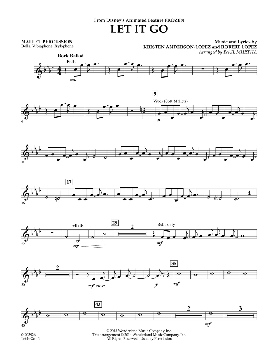 Let It Go - Mallet Percussion Concert Band scores gallery preview page 1