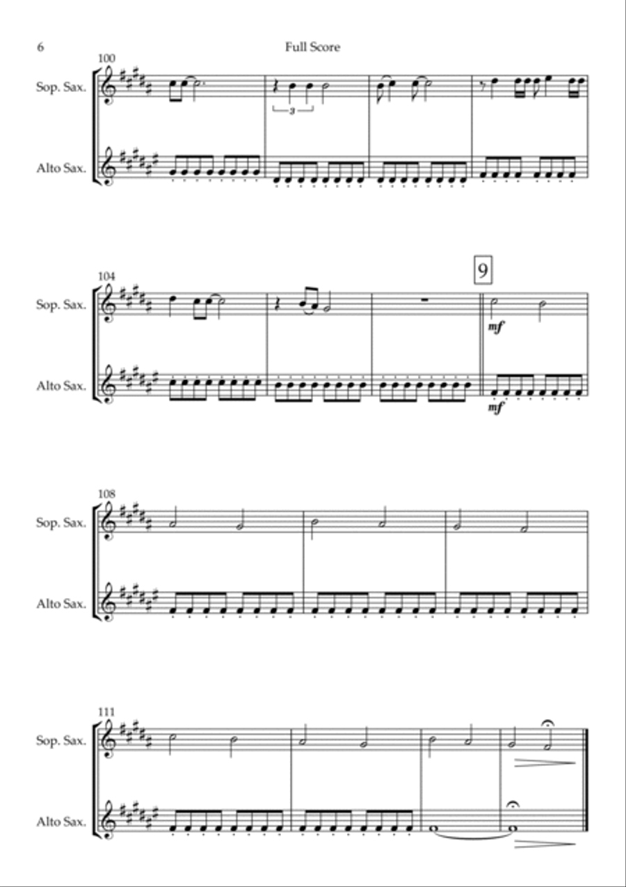 City Of Blinding Lights City Of Blinding Lights Woodwind Duet scores gallery preview page 6