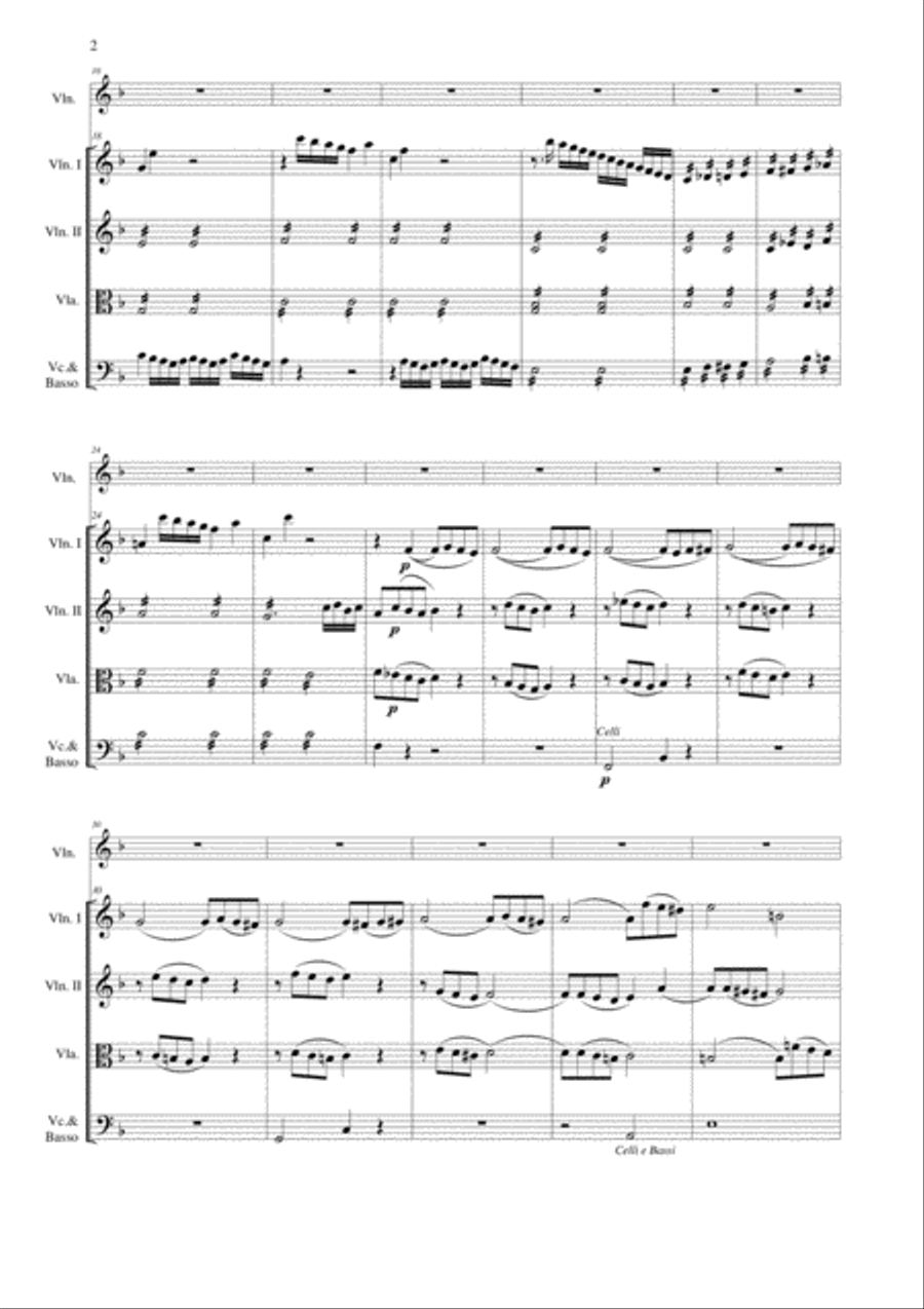 Felix Mendelssohn - Flute Concerto in d minor ( Full Score and parts) Chamber Orchestra scores gallery preview page 2