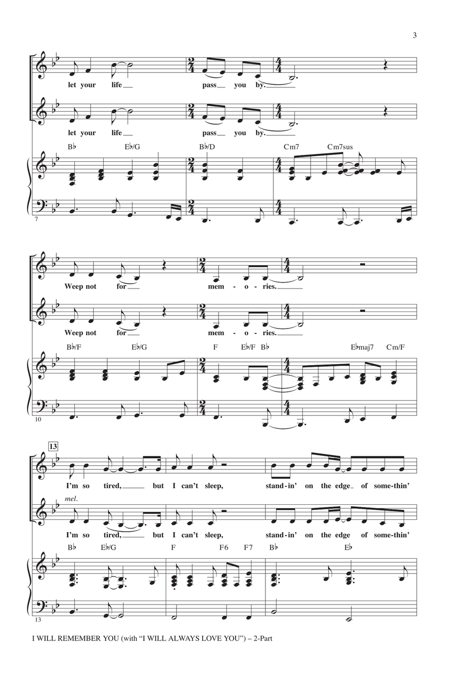 I Will Remember You (with I Will Always Love You) 2-Part scores gallery preview page 2