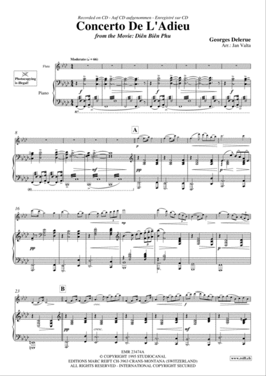 Concerto De L'Adieu Flute Solo scores gallery preview page 3