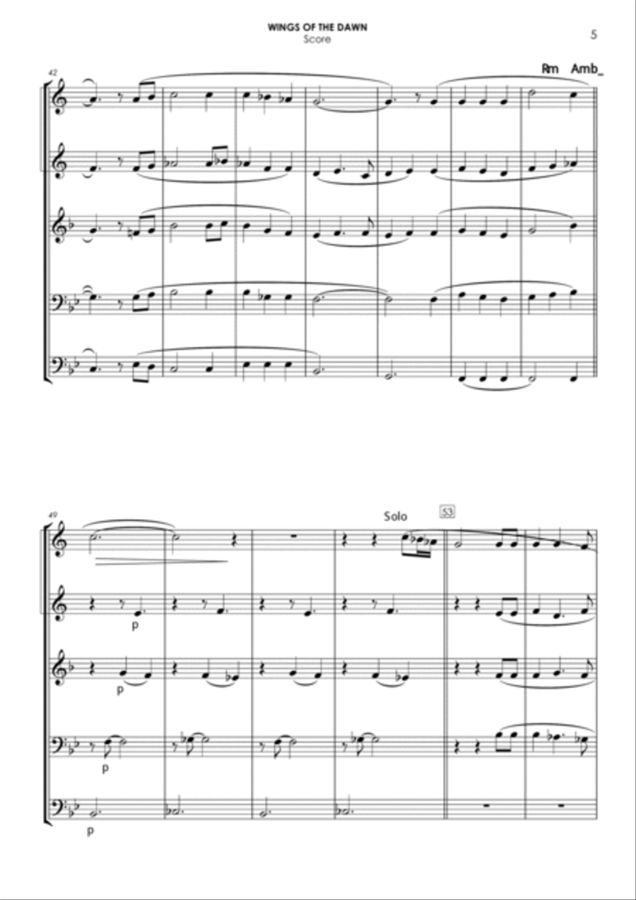 Wings Of The Dawn Wings Of The Dawn Brass Ensemble scores gallery preview page 5