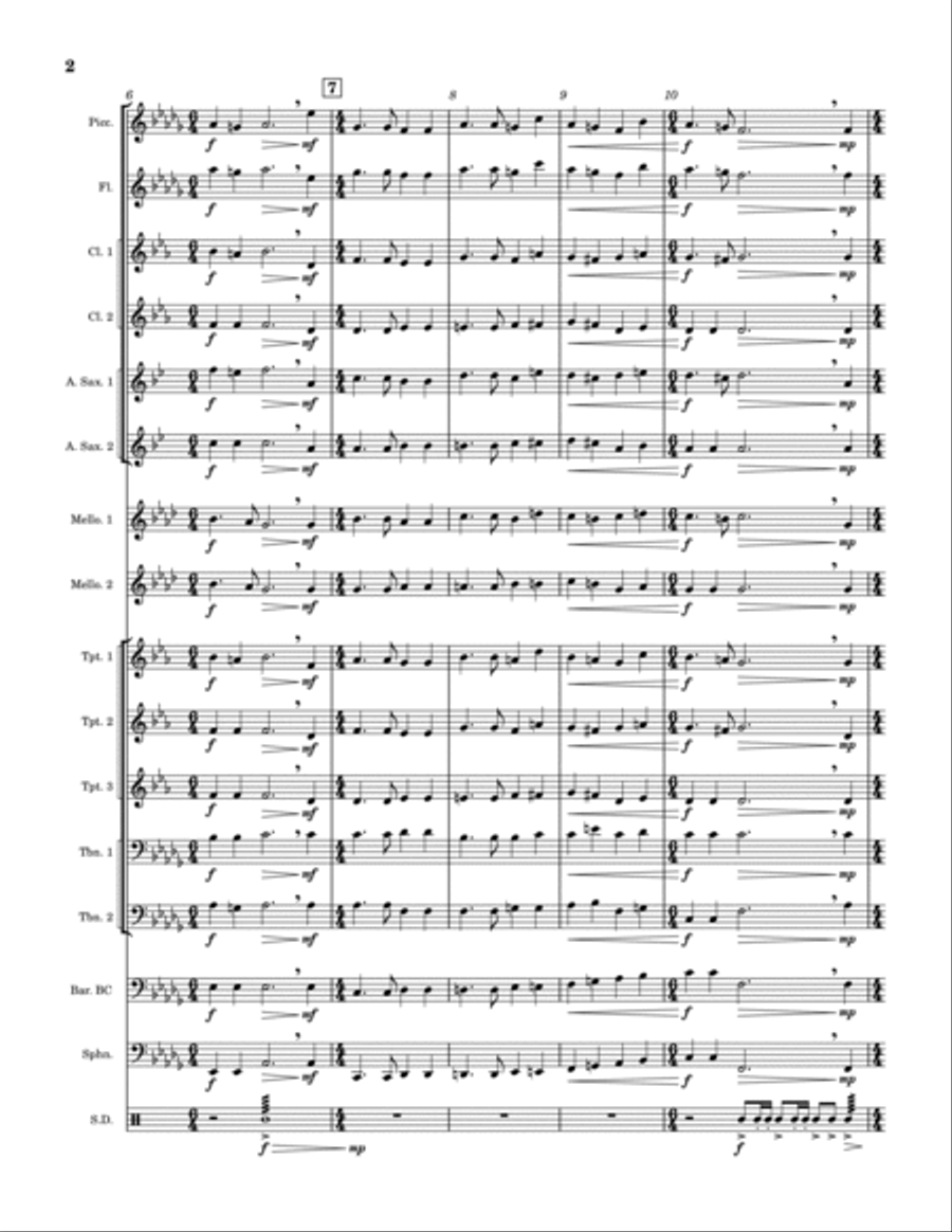 Eternal Father, Strong To Save (United States Navy Hymn) Marching Band scores gallery preview page 2