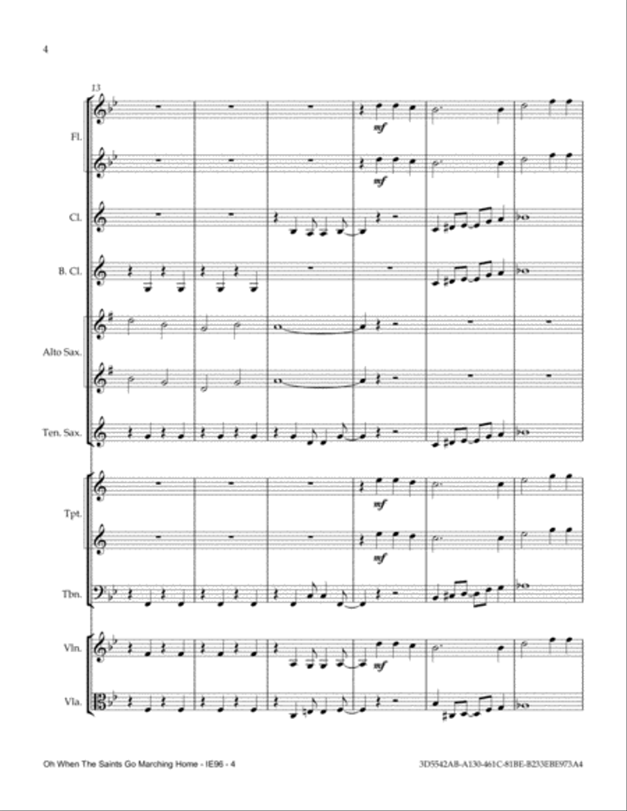 Oh When The Saints Go Marching In Concert Band scores gallery preview page 6