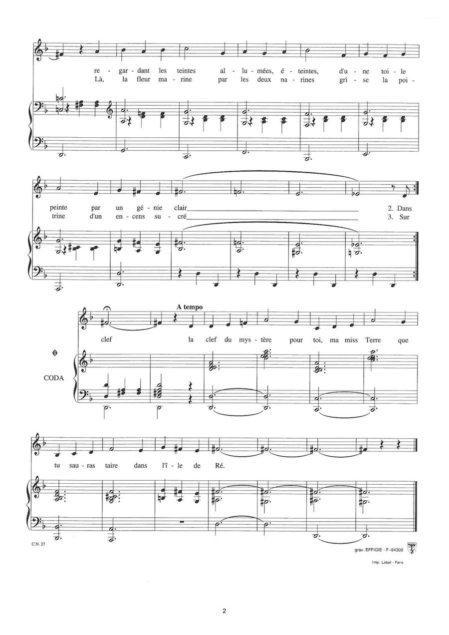 Ile De Re Piano, Vocal scores gallery preview page 2