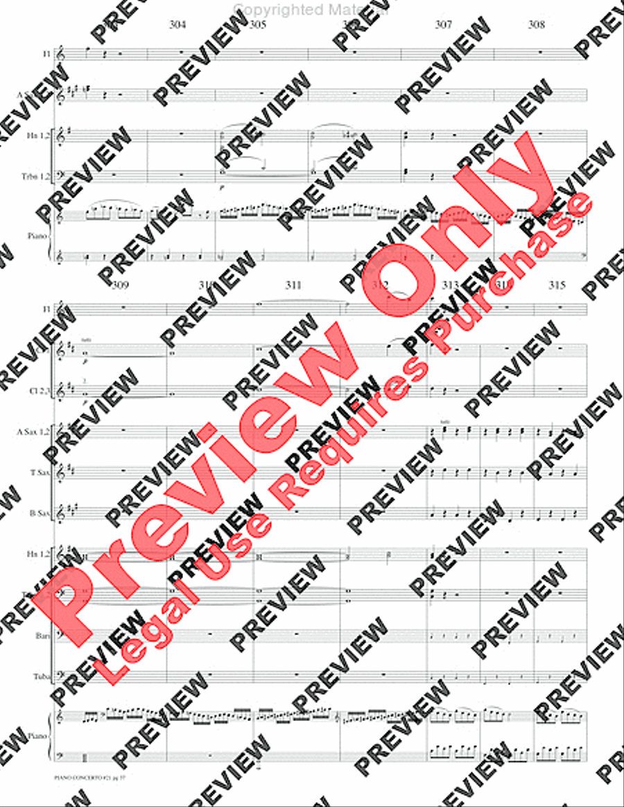 Piano Concerto No. 21, K. 467 (Movement I) Concert Band scores gallery preview page 40