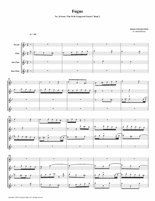 Fugue 24 from Well-Tempered Clavier, Book 2 (Flute Quartet)