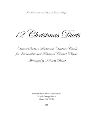 Book cover for 12 Christmas Duets for Clarinets