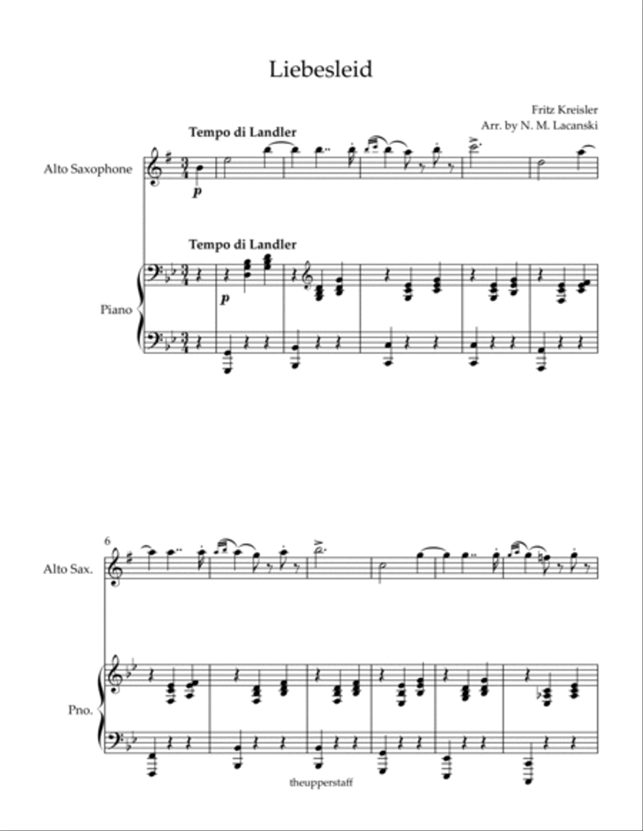 Liebesleid Liebesleid Alto Saxophone scores gallery preview page 2