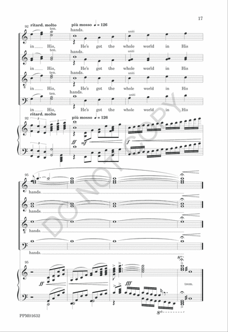 He's Got the Whole World in His Hands 4-Part scores gallery preview page 20