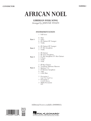 African Noel (arr. Johnnie Vinson) - Conductor Score (Full Score)