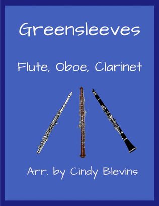 Book cover for Greensleeves, for Flute, Oboe and Clarinet