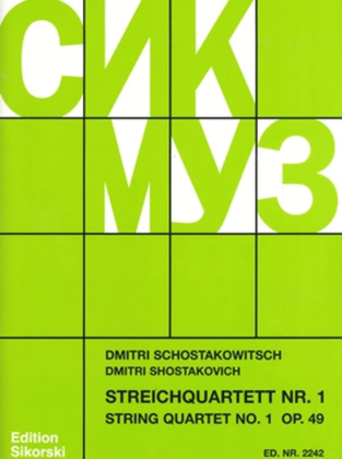 Book cover for String Quartet No. 1, Op. 49
