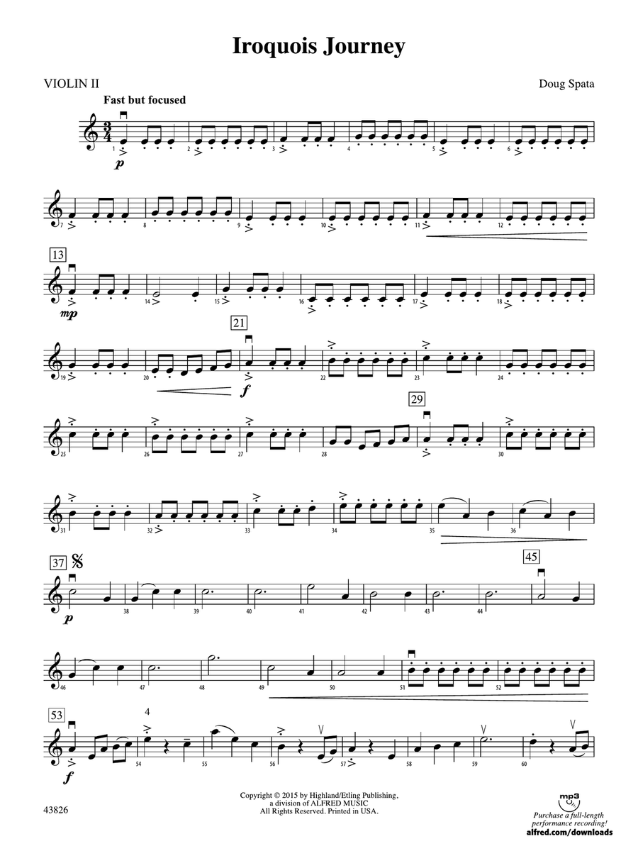 Iroquois Journey: 2nd Violin