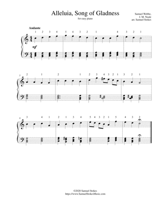 Alleluia, Song of Gladness - for easy piano