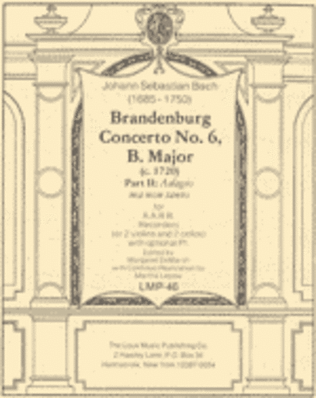 Brandenburg Concerto No. 6 in B Major Part II (Score)