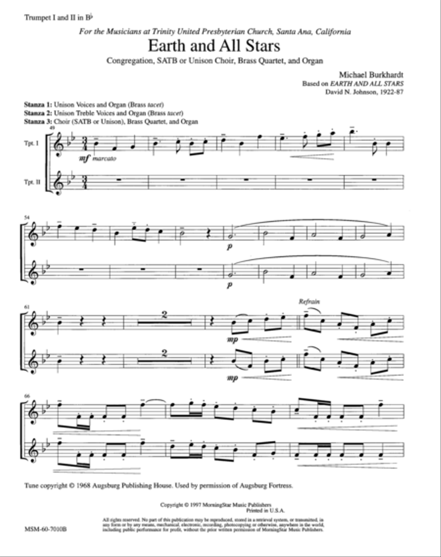 Earth and All Stars Choir scores gallery preview page 1