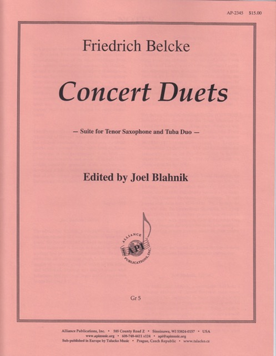 Concert Duets for Bb Clarinet (Tenor Saxophone) & Tuba image number null