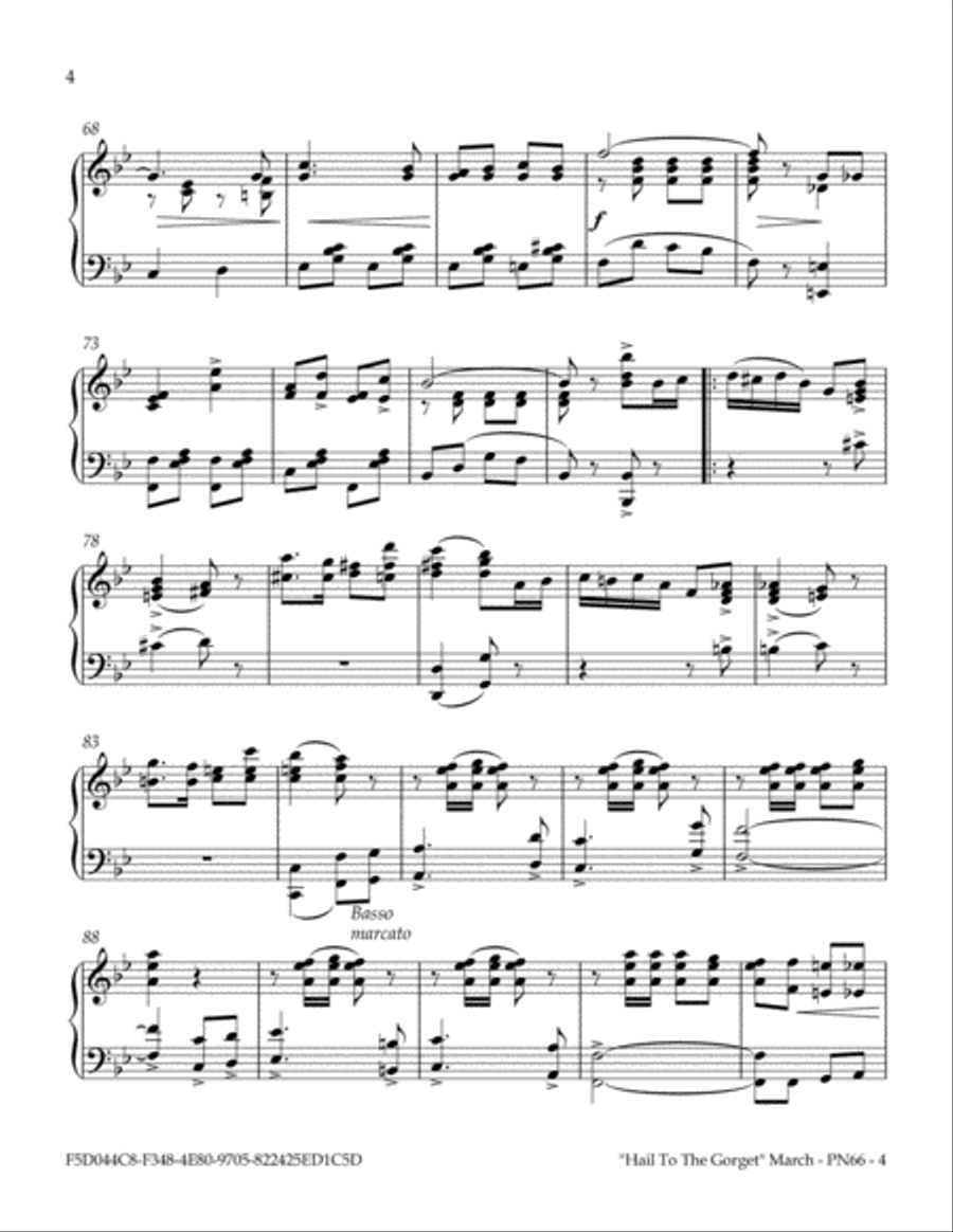 Hail To The Gorget March Piano Solo scores gallery preview page 4