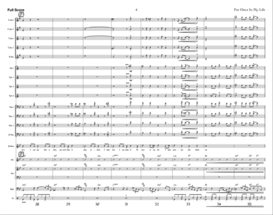 For Once In My Life Jazz Ensemble scores gallery preview page 4