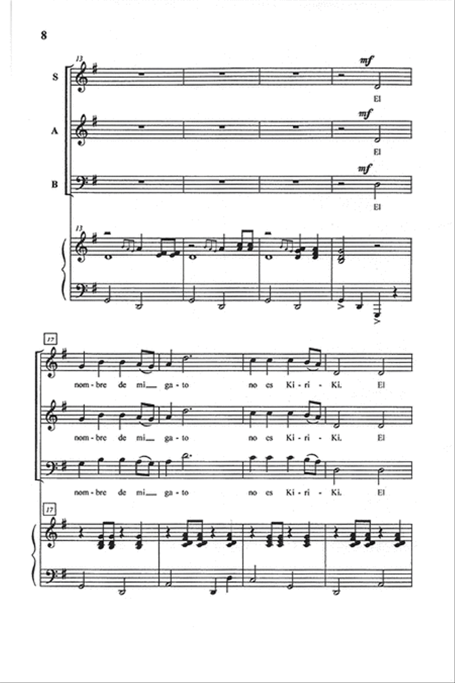Los Animales de Mi Casa Los Animales de Mi Casa 3-Part scores gallery preview page 3