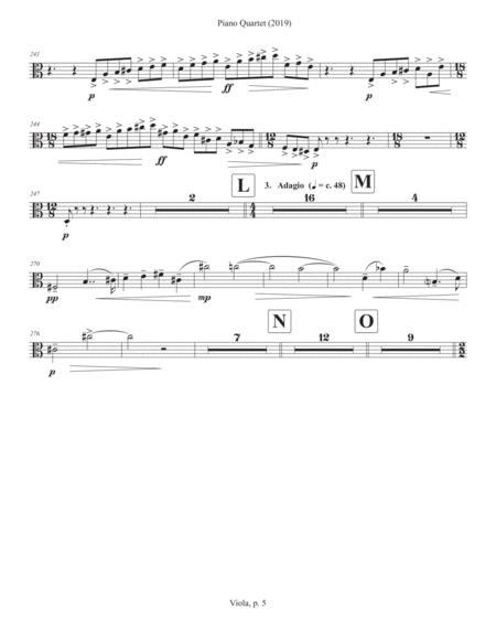 Piano Quartet (2019) viola part