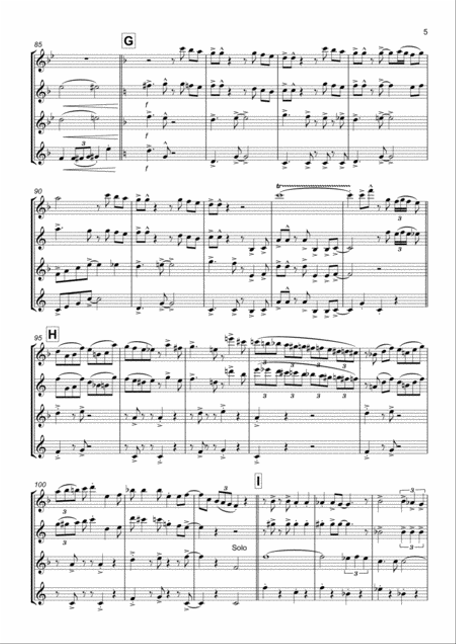 The Continental for Saxophone Quartet Saxophone Quartet scores gallery preview page 5