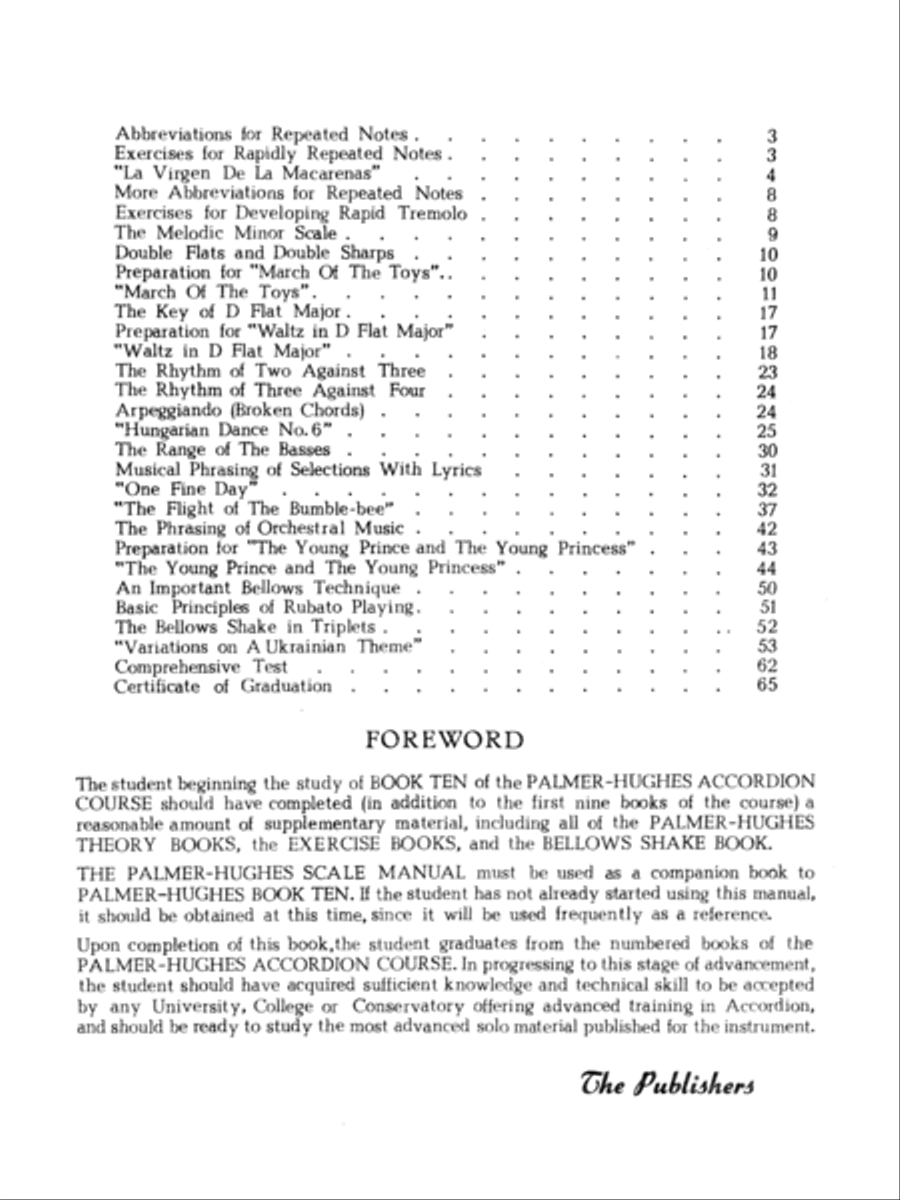 Palmer-Hughes Accordion Course, Book 10