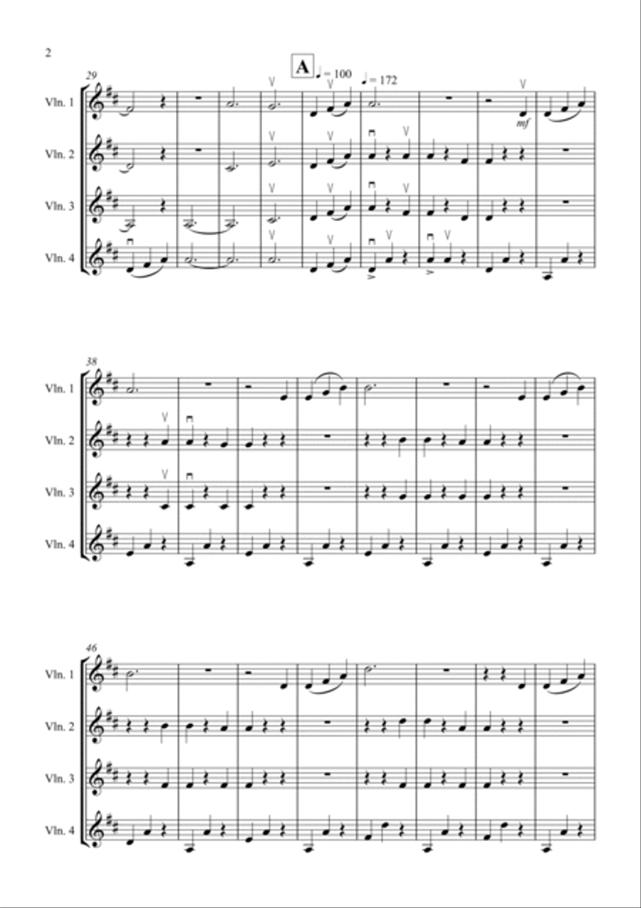 The Blue Danube for Violin Quartet The Blue Danube for Violin Quartet Small Ensemble scores gallery preview page 2